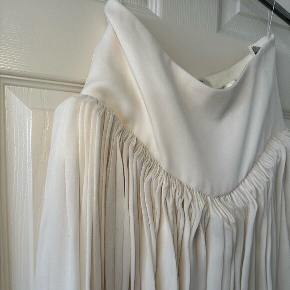 The Row Tina Skirt in Natural size US 2 Dramatic Accordion Style Pleating - Picture 12 of 15